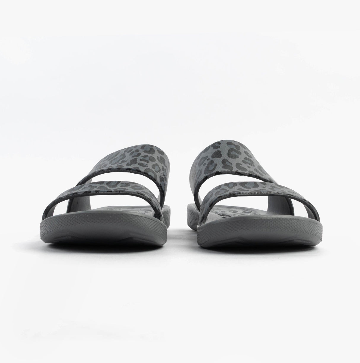 Totes Sol Bounce 0351FGLE Womens Double Strap Slides Grey Leopard