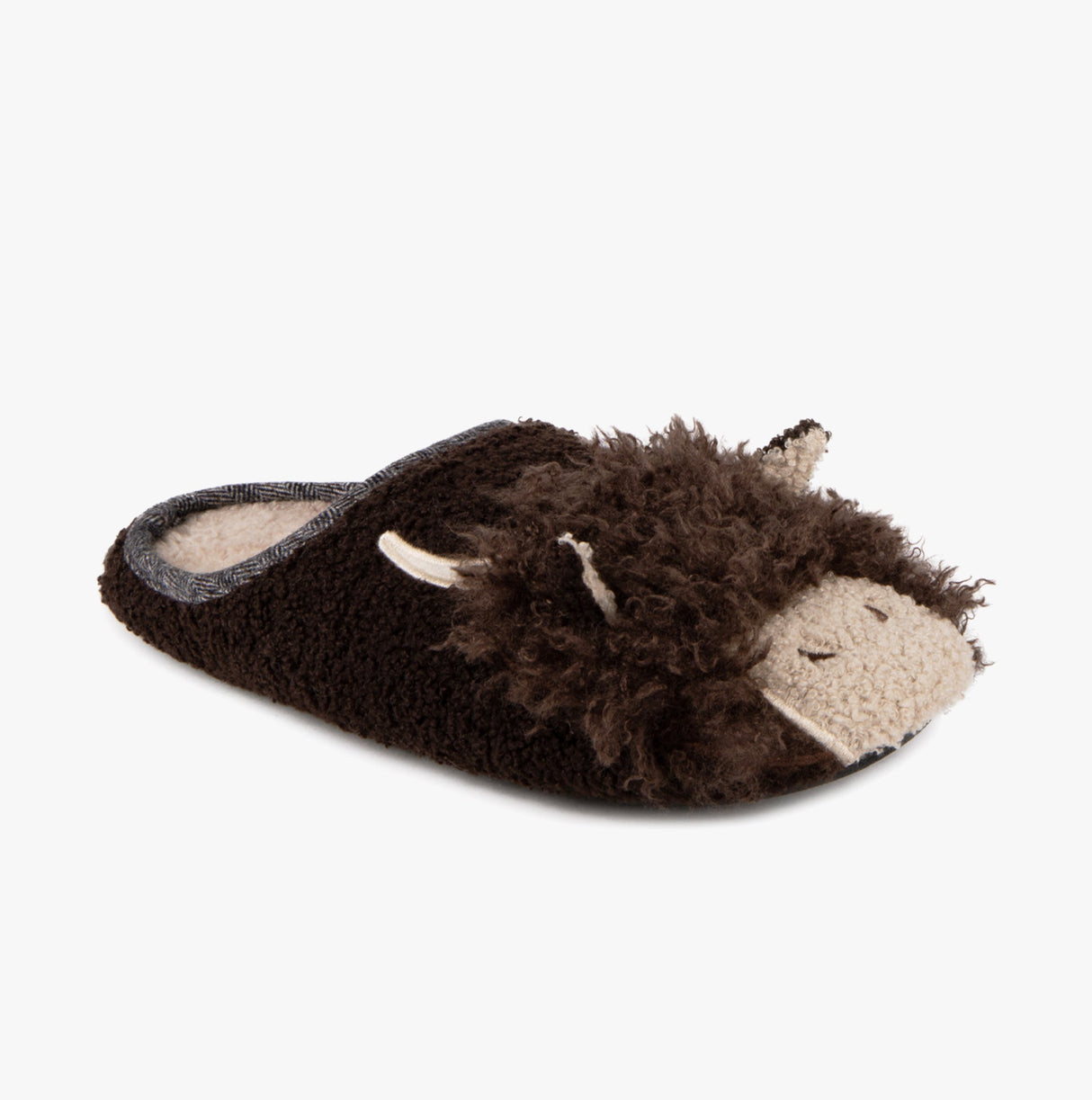 Totes Toasties NOVELTY APPLIQUE MULE Slippers Mens Brown