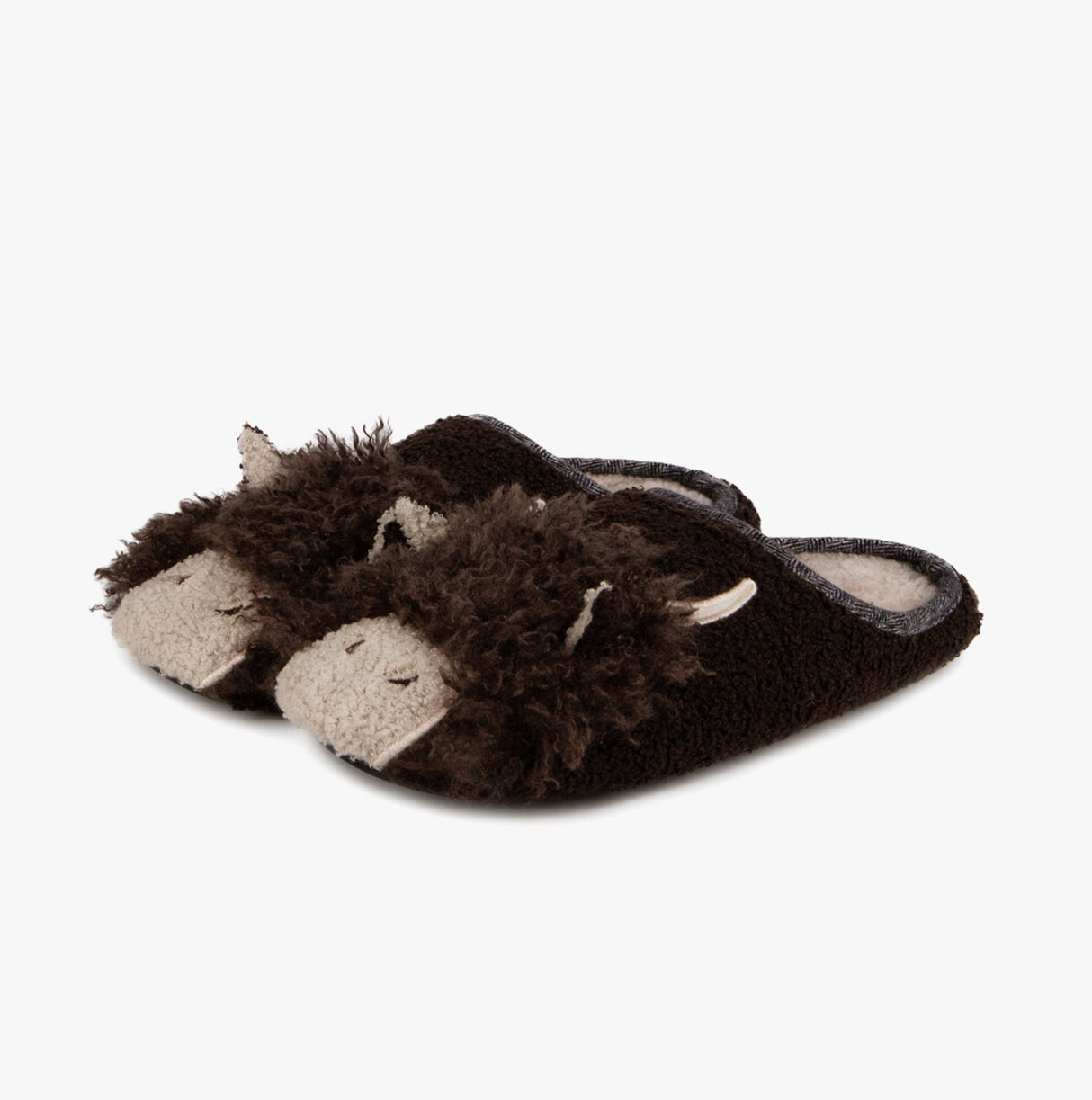 Totes Toasties NOVELTY APPLIQUE MULE Slippers Mens Brown