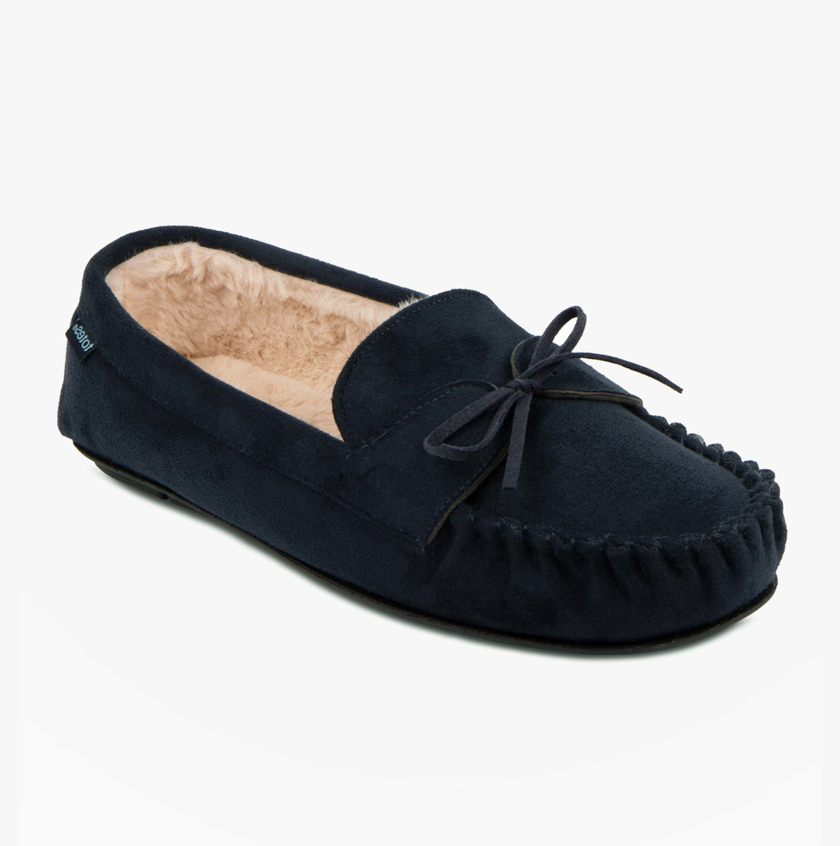 Totes Toasties SUEDETTE Moccasin Sippers Mens Navy