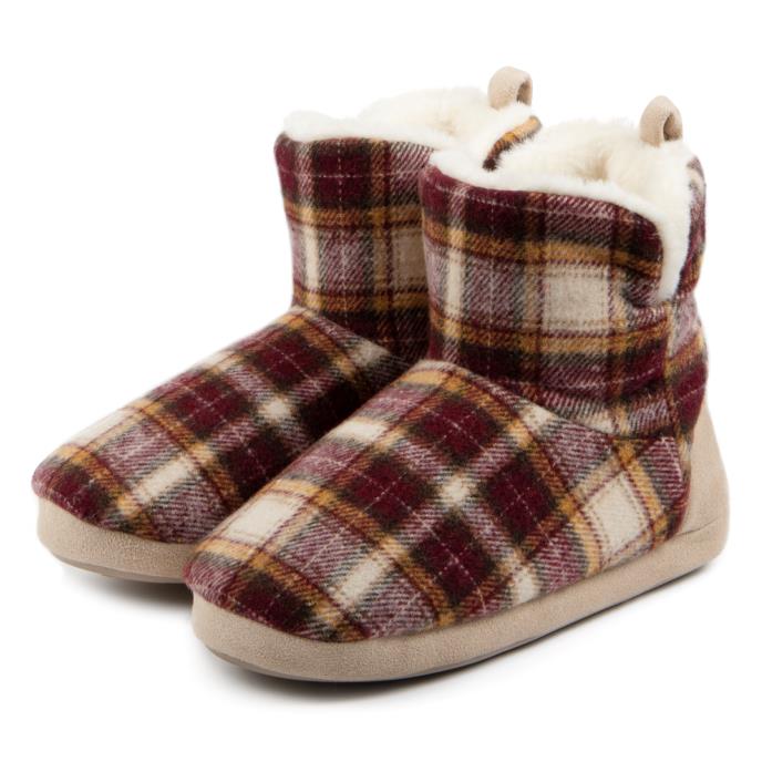 Totes Toasties TARTAN Womens Bootie Slippers Multi