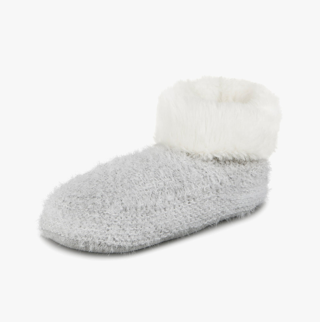 Totes Toasties KNITTED TEXTURED BOOTIES Womens Grey