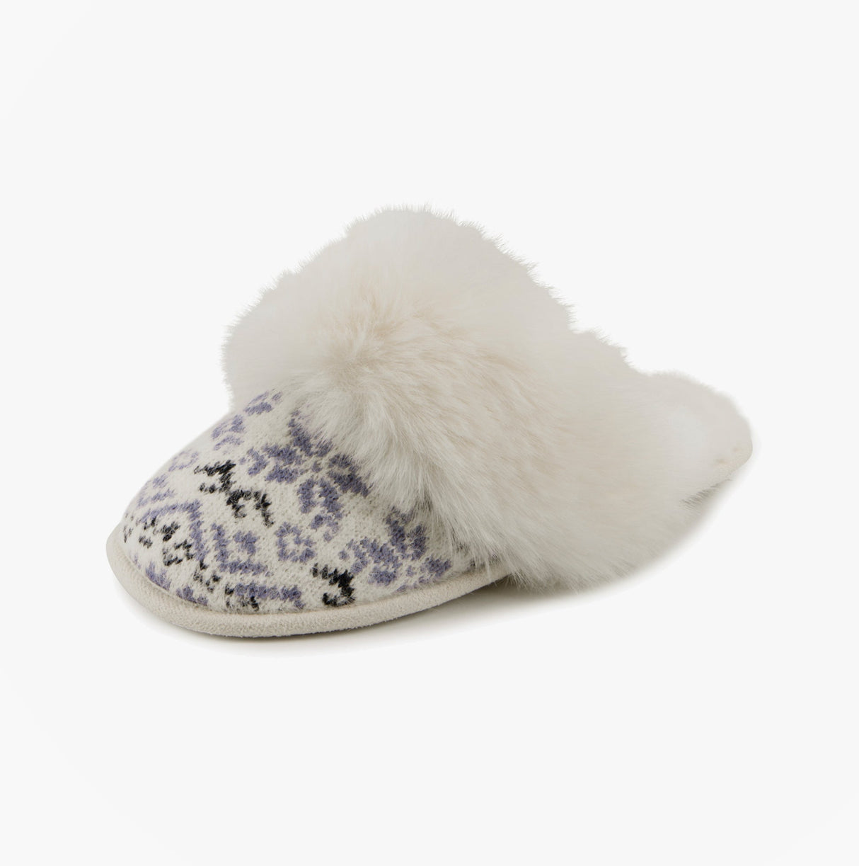 Totes Toasties FAIR ISLE KNIT Mule Slippers Womens Blue