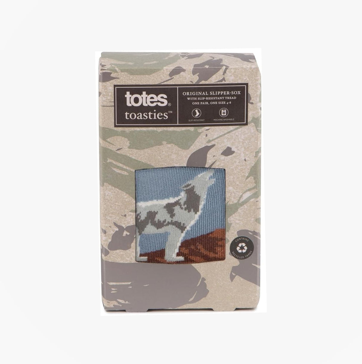 Totes Toasties ORIGINAL NOVELTY SLIPPER SOCKS Mens Socks Wolf