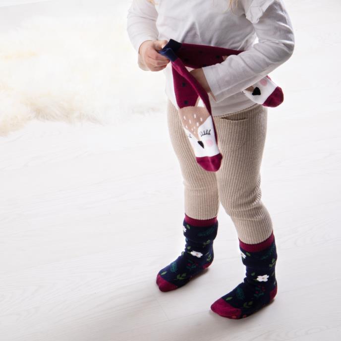 Totes Toasties ORIGINAL Slipper Socks (Twin Pack) Unisex Kids Socks Deer