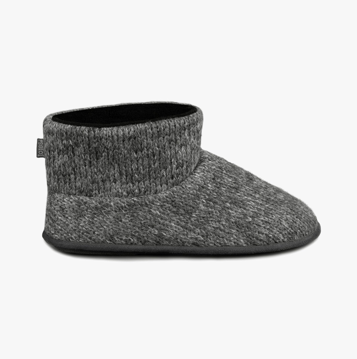 Totes Toasties KNITTED SHORT BOOT SLIPPER Mens Grey