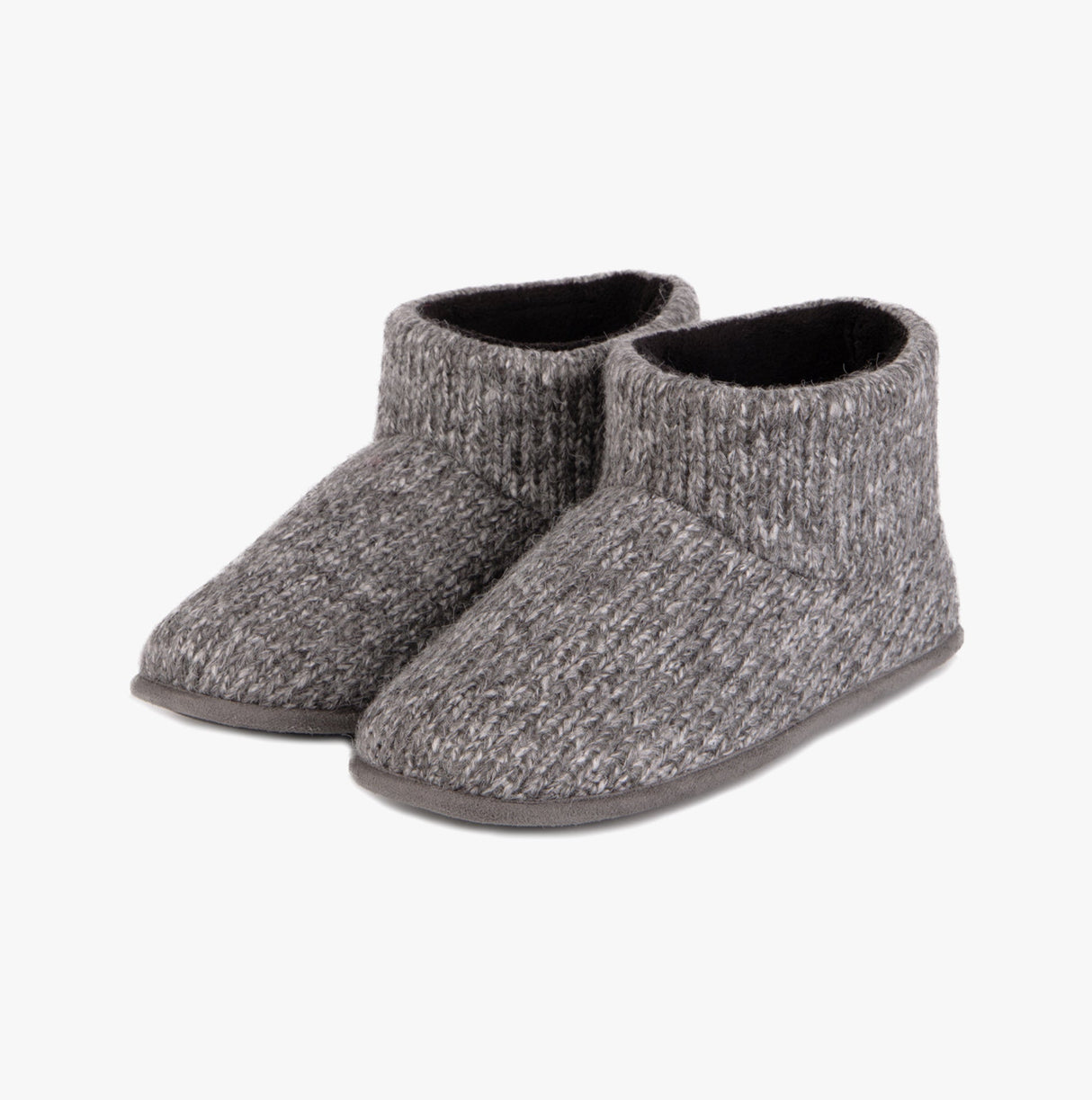 Totes Toasties KNITTED SHORT BOOT SLIPPER Mens Grey