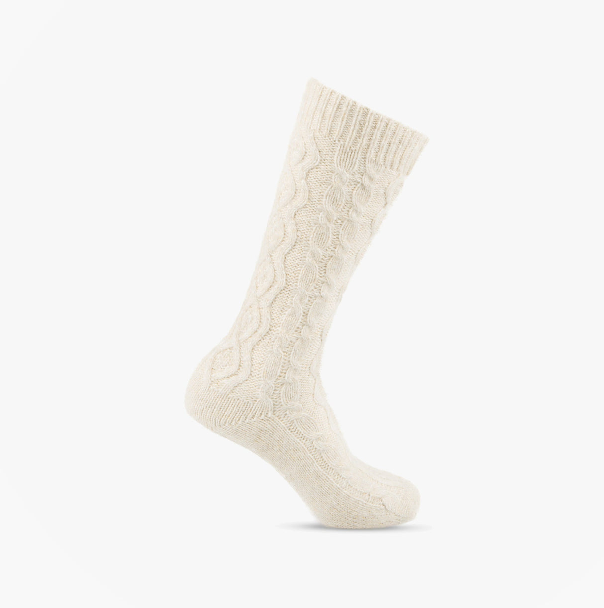 Totes Toasties CABLE KNIT SLOUCH SLIPPER SOCK Womens Oat