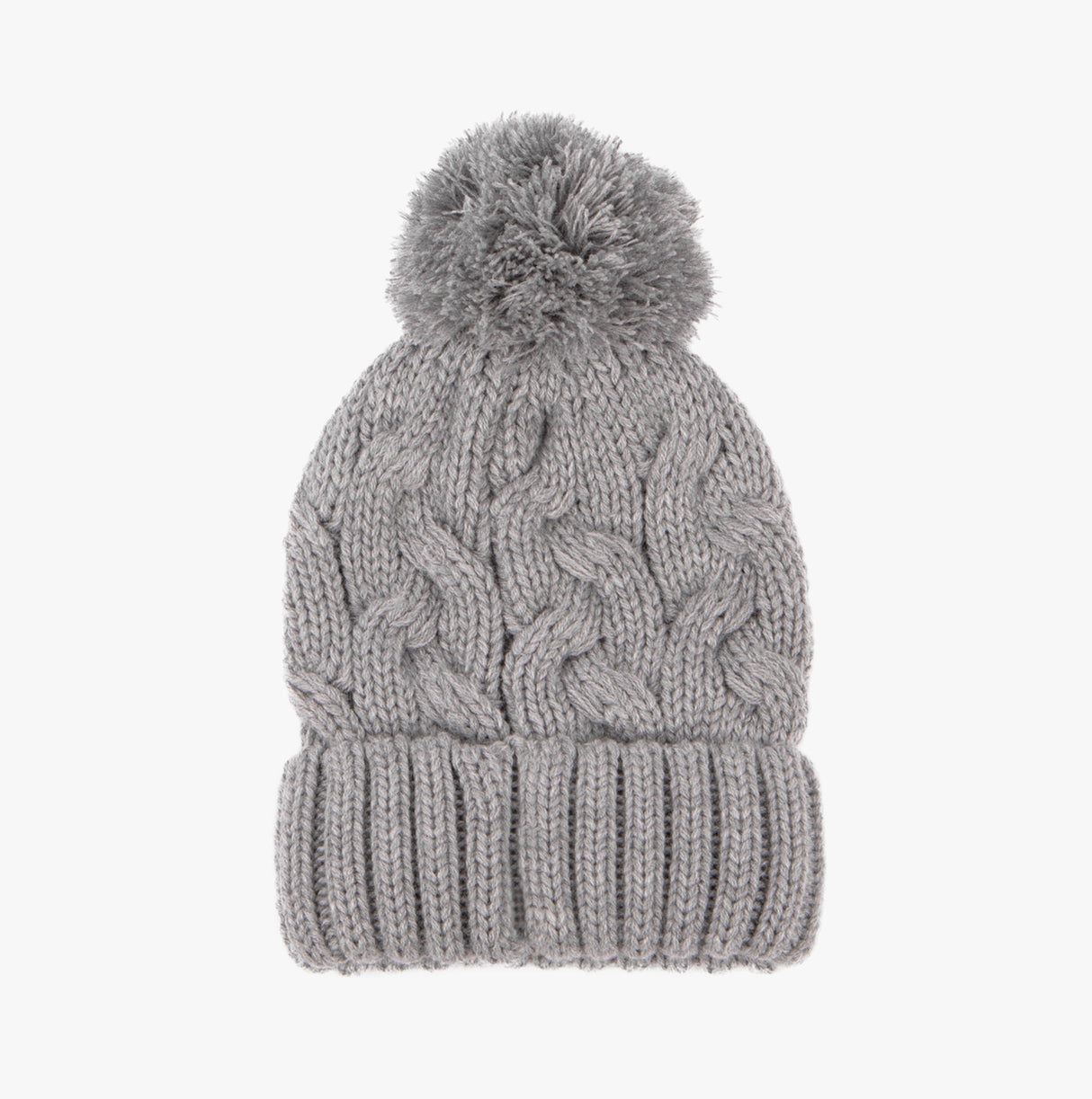 Totes Toasties CABLE KNIT Hat with Pom Pom Womens Bobble Grey