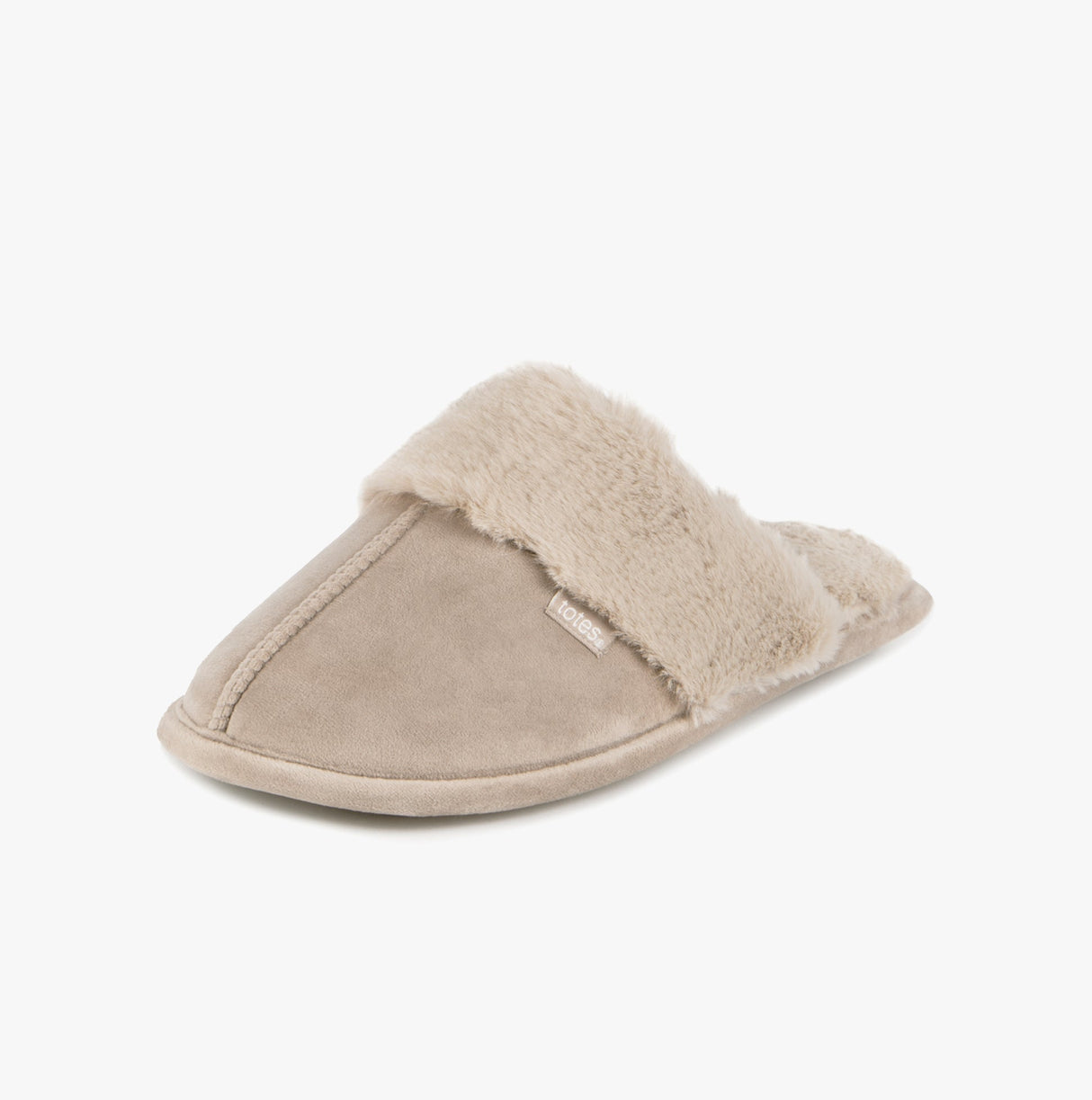 Totes Toasties VELOUR MULE Slippers Womens Taupe
