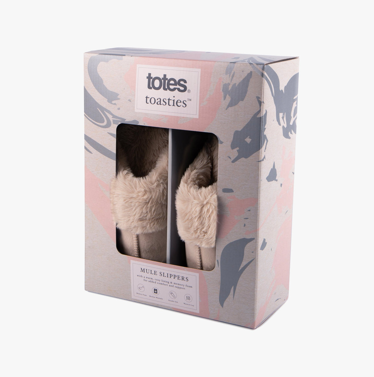 Totes Toasties VELOUR MULE Slippers Womens Taupe