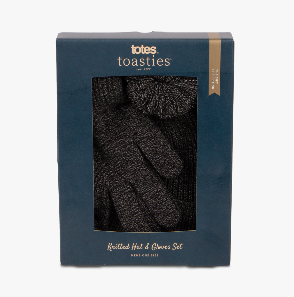 Totes Toasties Hat & Glove Set Mens Black / Grey