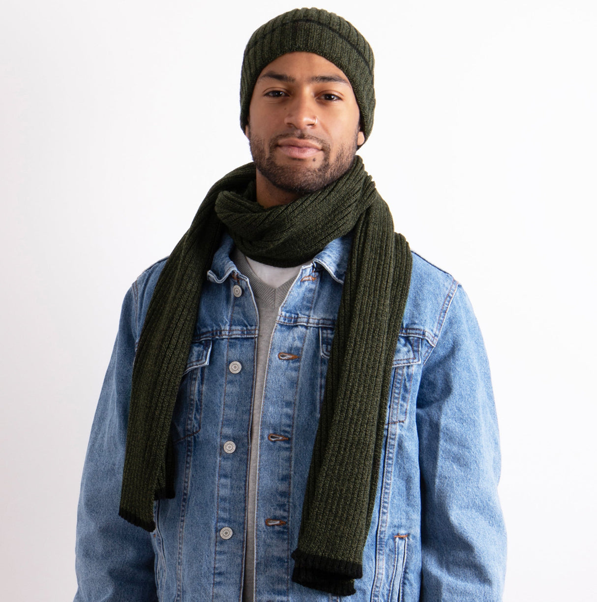 Totes Toasties Hat & Scarf Set Mens Khaki