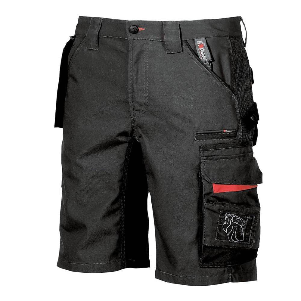 U-Power Start Cargo Combat Work Shorts - Detachable pocket Black Carbon, 38" Waist 33" Leg-EU 54