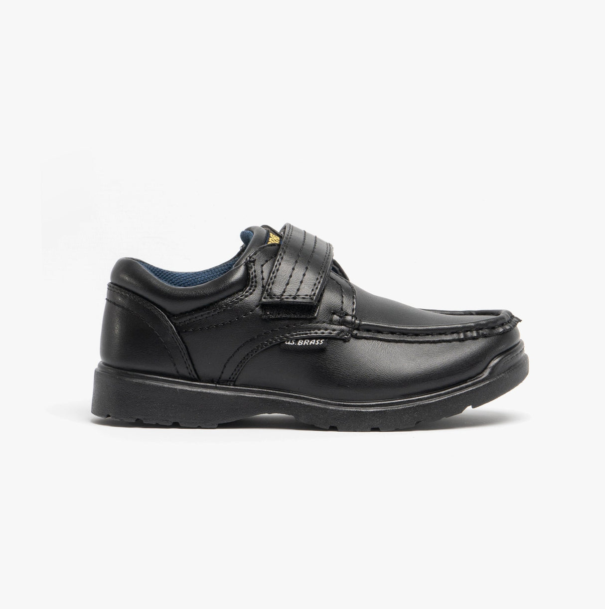 US Brass MARVIN Boys Velcro Bar Casual School Shoes Black
