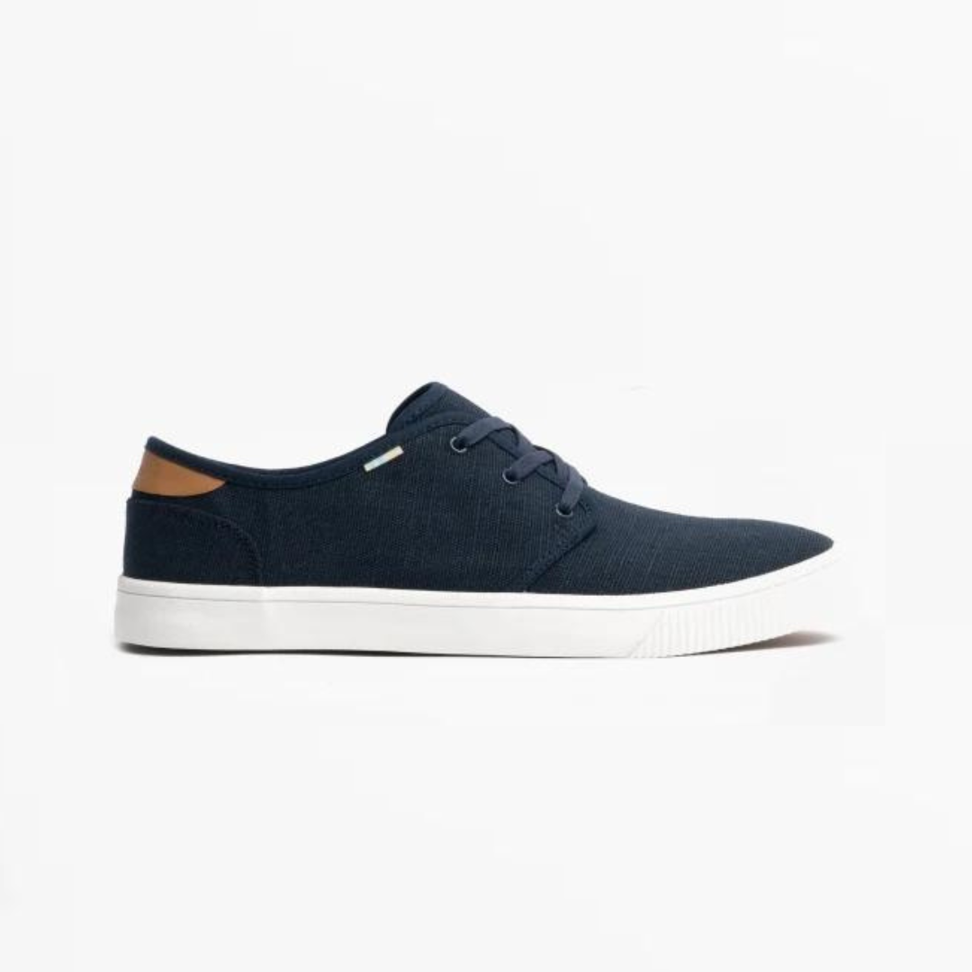 TOMS CARLO Mens Canvas Trainers Navy