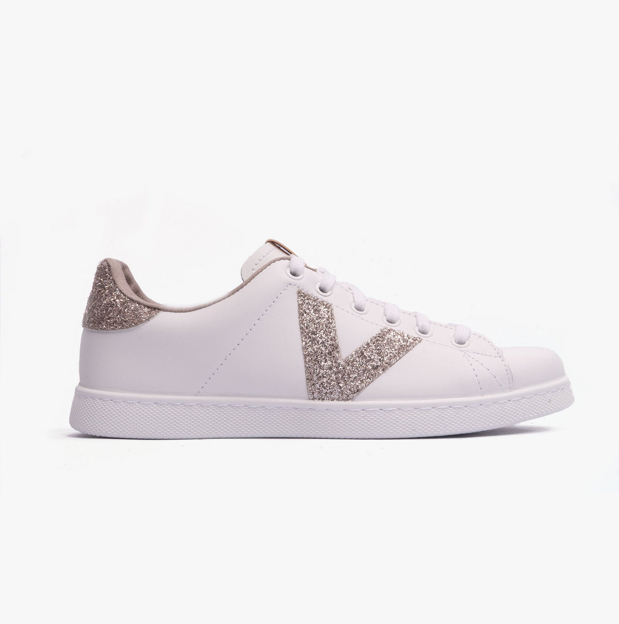 Victoria TENIS LEATHER & GLITTER SWIRLS Womens Trainers Nude