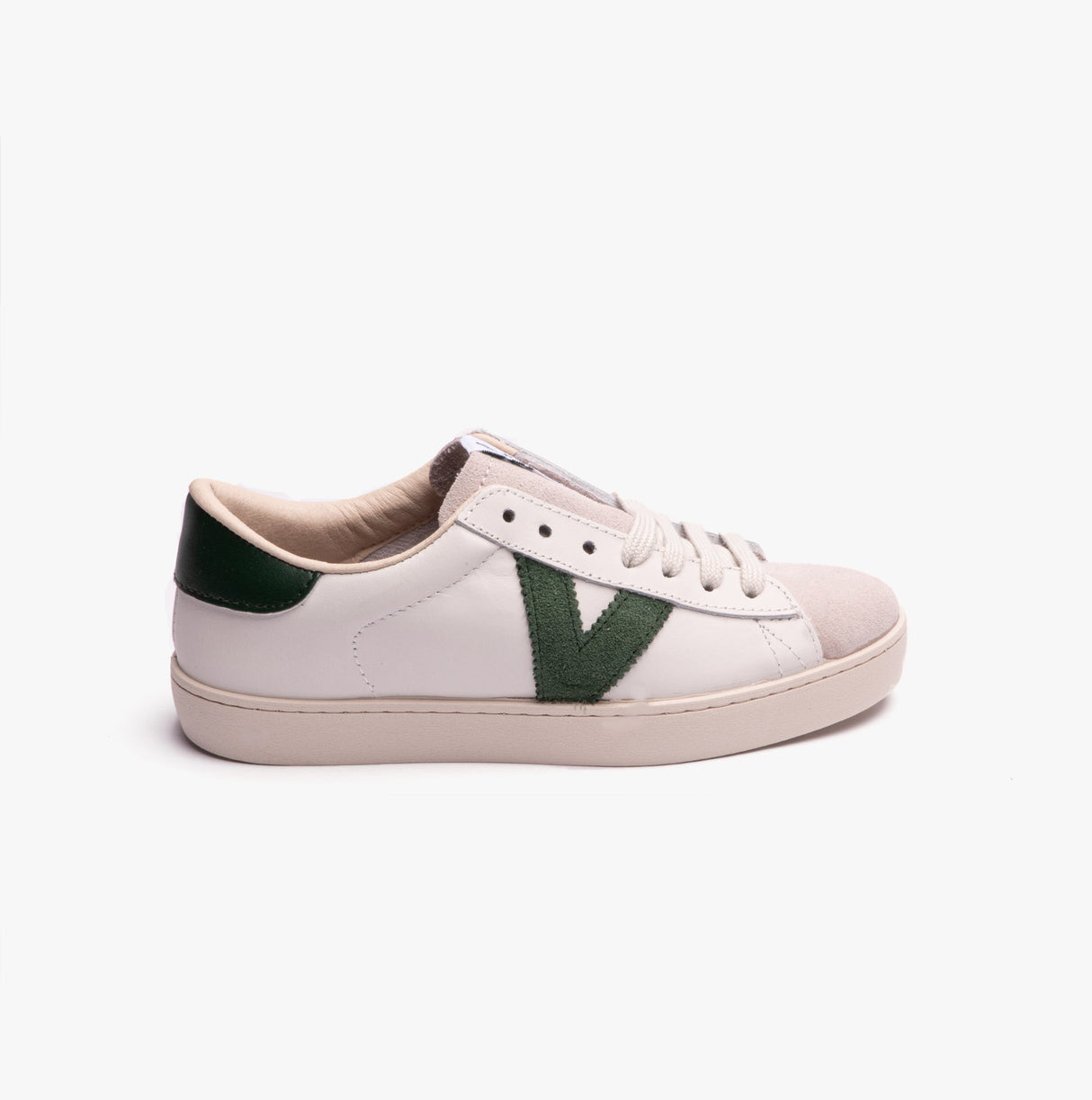 Victoria BERLIN LEATHER & SPLIT Womens Trainers White/Green
