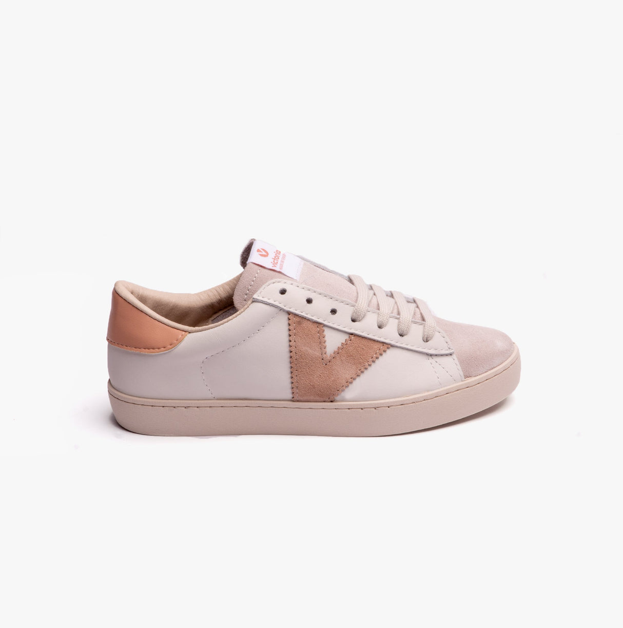 Victoria BERLIN LEATHER & SPLIT Womens Trainers White/Beige
