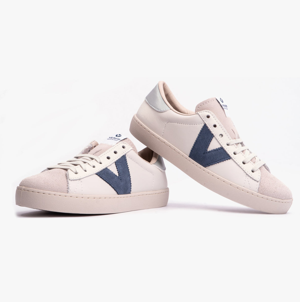 Victoria BERLIN LEATHER & SPLIT Womens Trainers Azul
