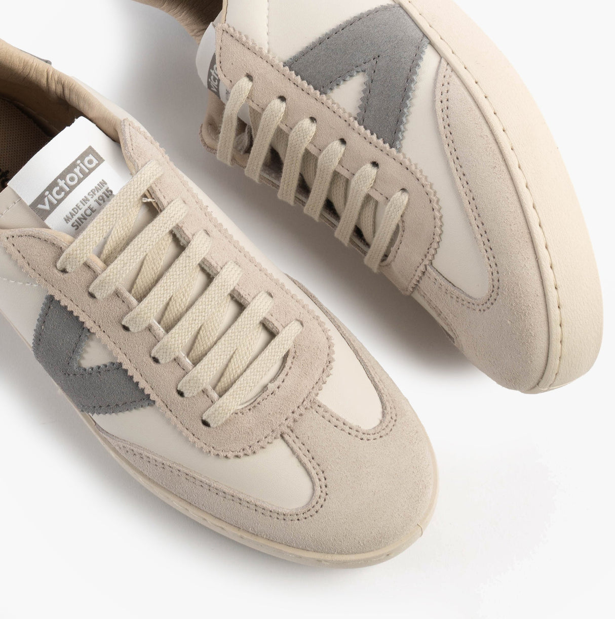 Victoria BERLIN FAUX LEATHER & SPLIT Womens Trainers Gris