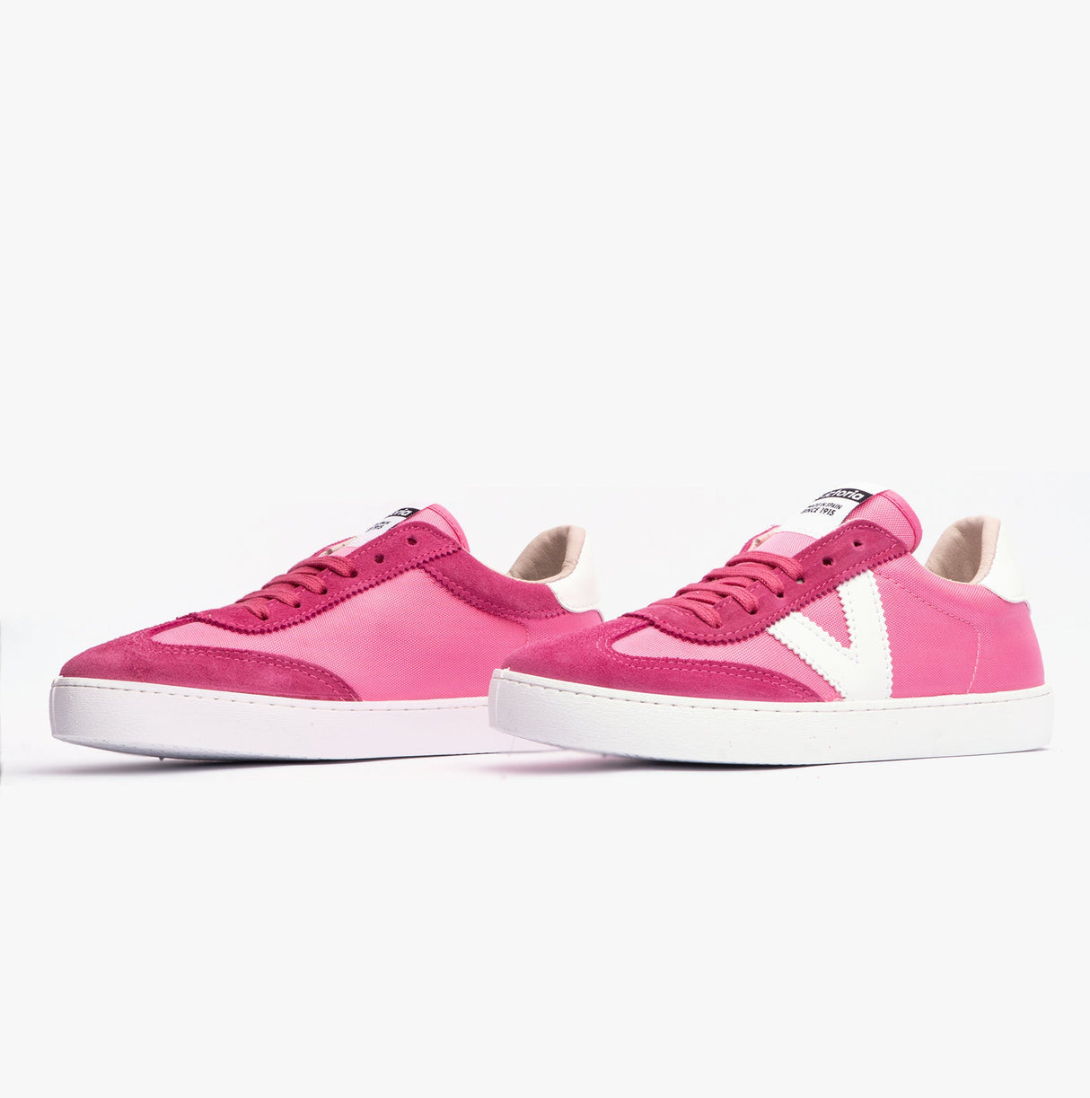 Victoria BERLIN SPLIT LEATHER & NYLON Womens Trainers Fucsia