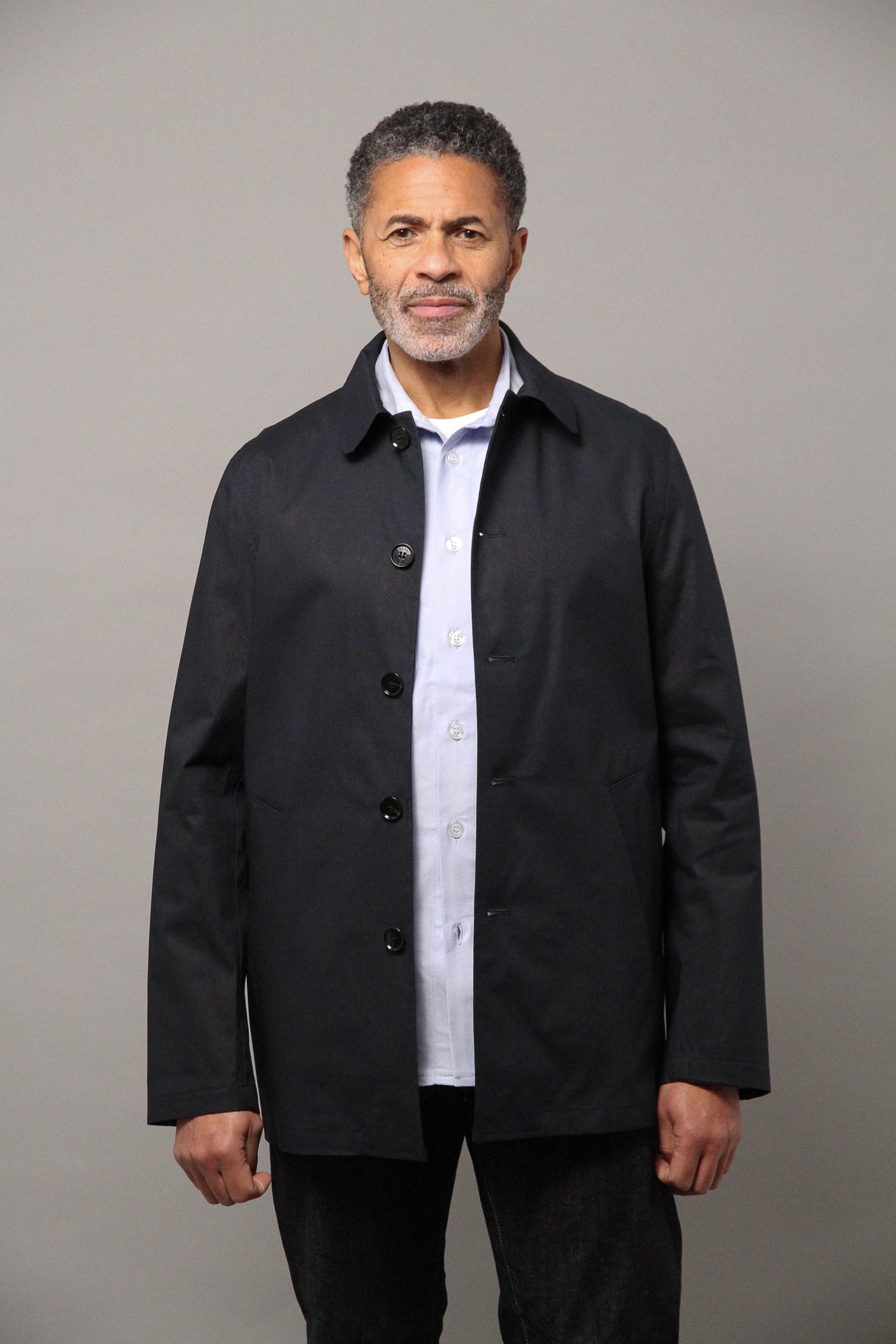 Bank Spring Mac Unlined - Navy Saxony