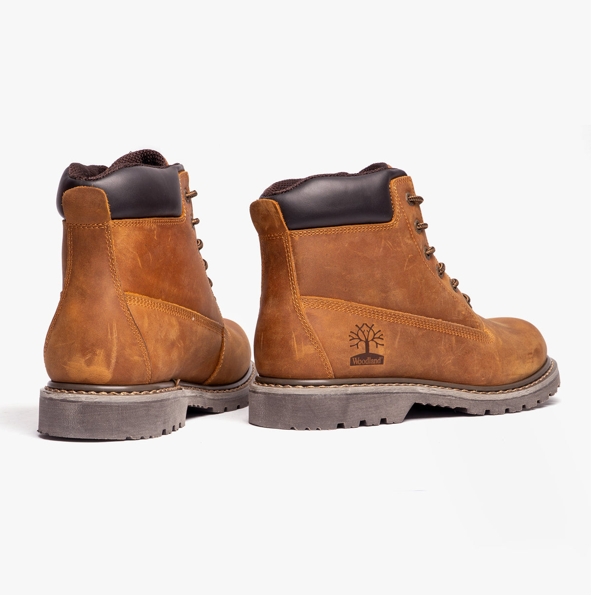 Woodland M030B Mens Horse Leather Boots Light Brown