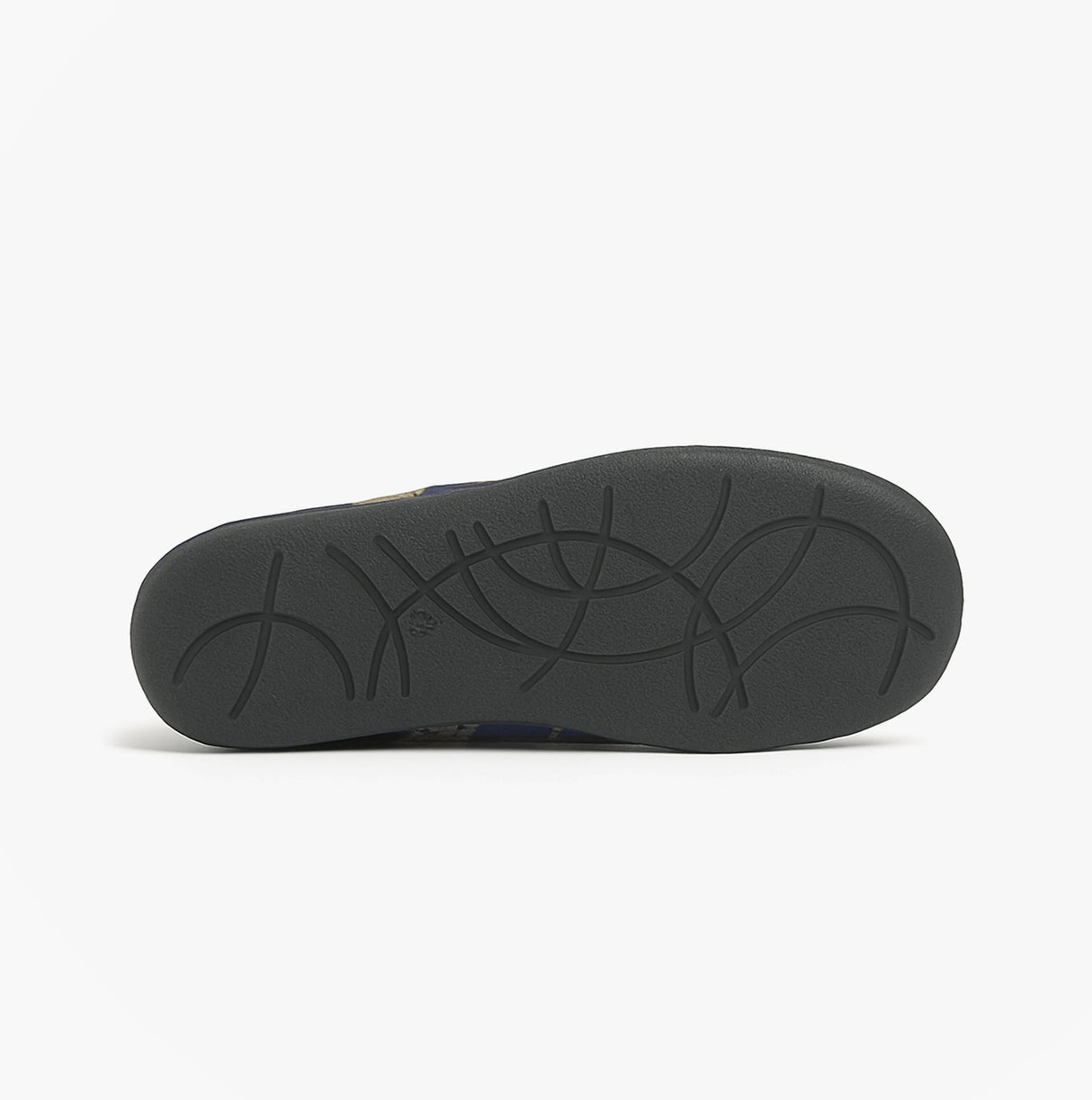 Zedzzz FABIAN Mens Check Textile Mule Slippers Navy
