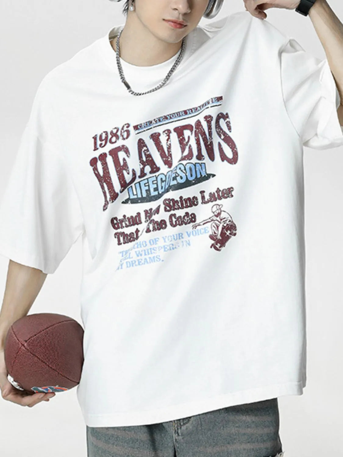 Men's Plus Size Graphic Round Neck Half Sleeve T-Shirt