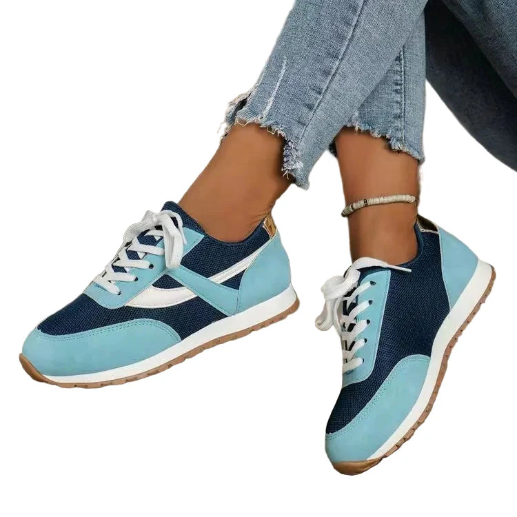 Mesh Contrast Round Toe Sneakers