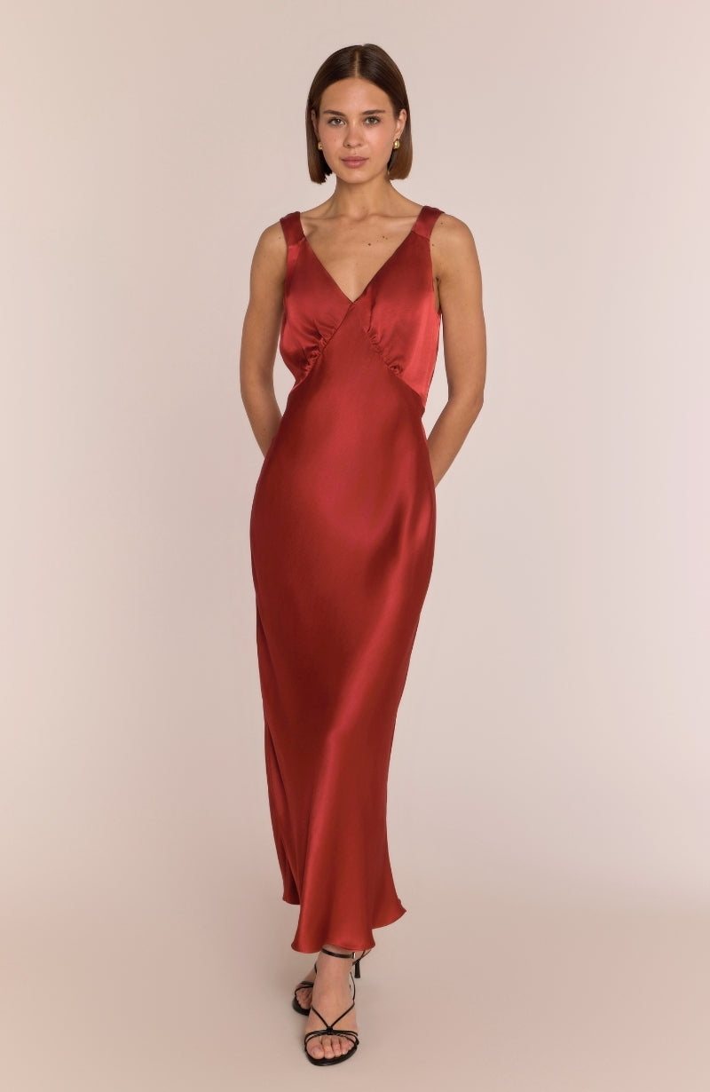 Amelia Midi Dress in Chilli Red