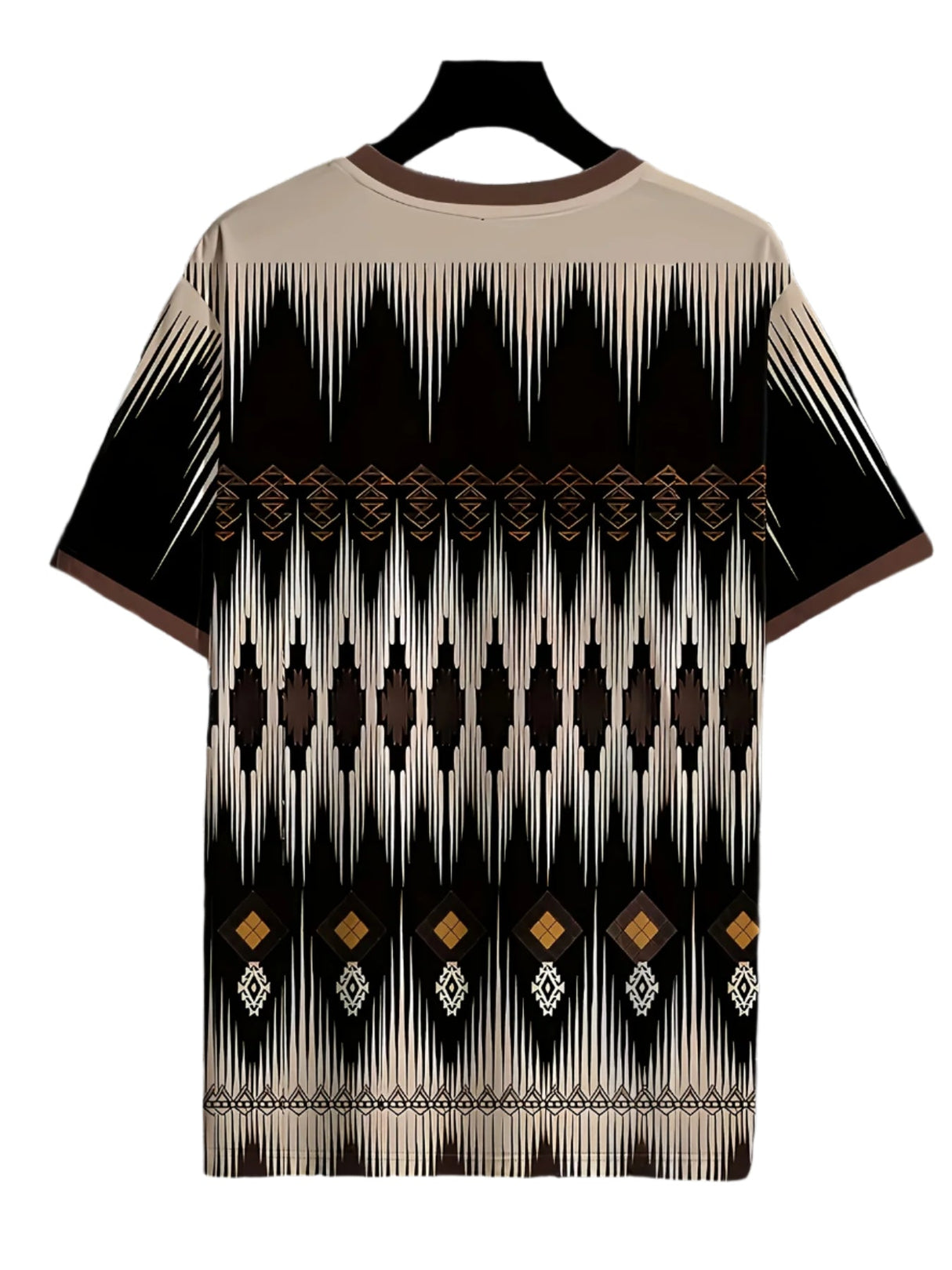 Men's Casual Crew Neck T-Shirt with Vibrant Geometric Print