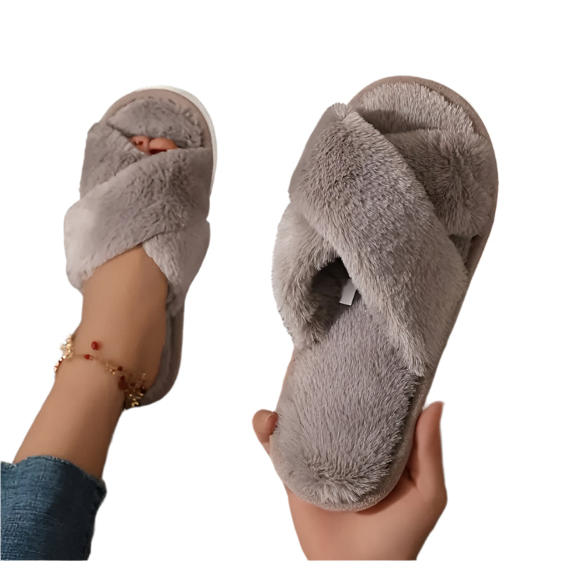 2025 New Fuzzy Cross Lightweight and Warm Slipper