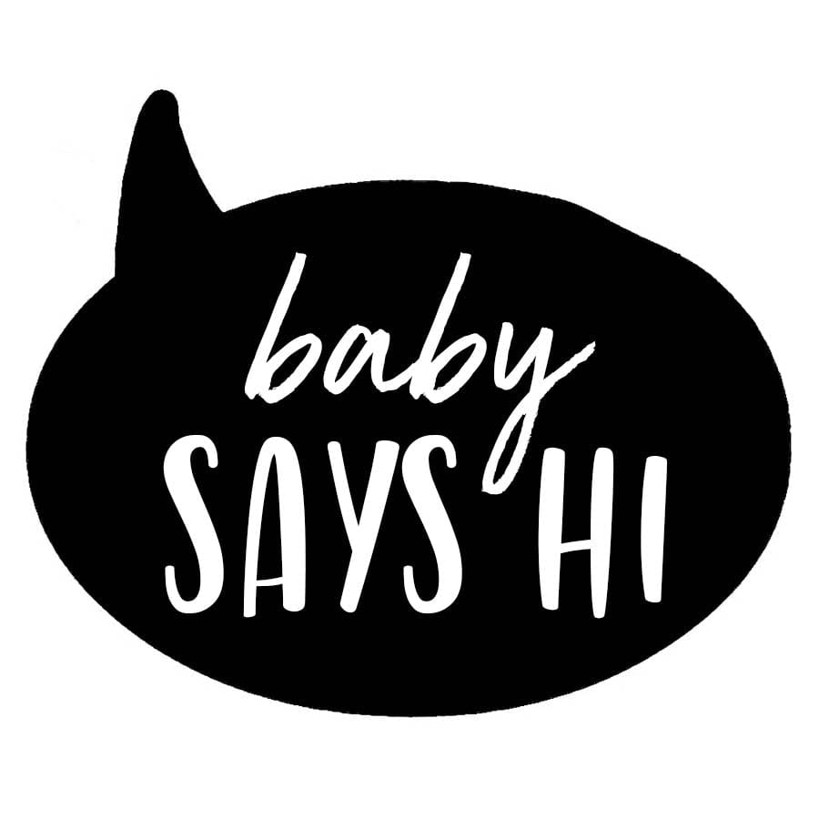 'Baby Says Hi' Slogan Black Personalise Sleepsuit, 0-3 months
