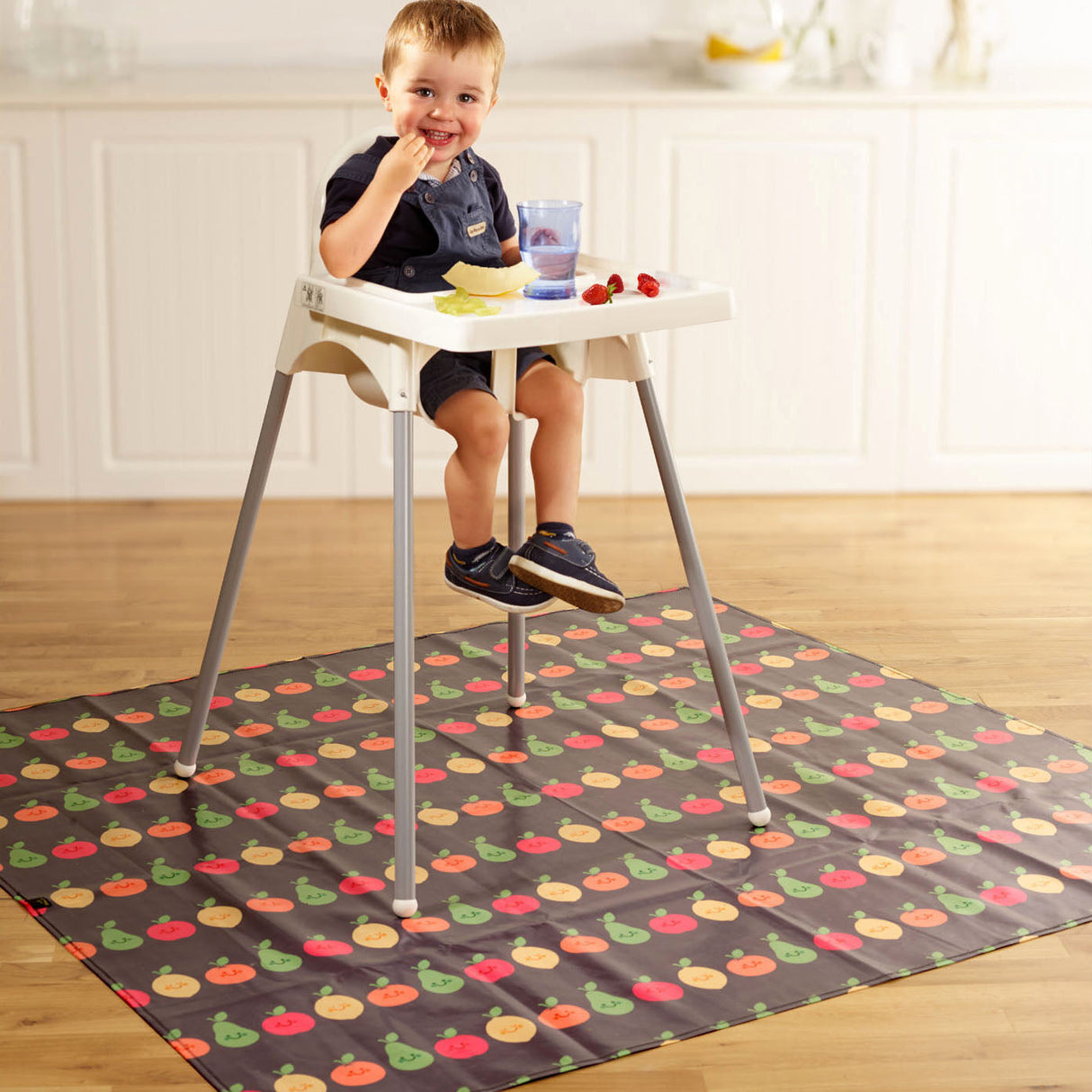 Wipeezee Splash Mat - Grey Happy Fruit
