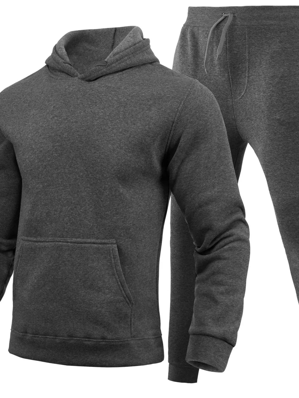 Men's Full Size Long Sleeve Hoodie and Pants Set Plus Size