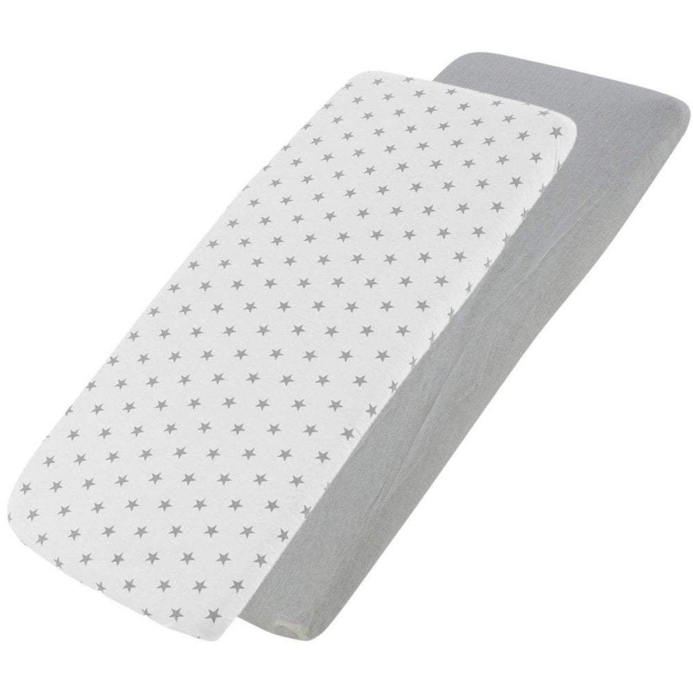 Crib Jersey Fitted Sheets 100% Cotton 40x90cm - Pack Of 2 - Fits All Models