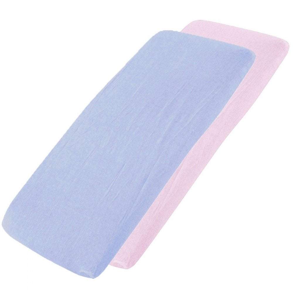 Crib Jersey Fitted Sheets 100% Cotton 40x90cm - Pack Of 2 - Fits All Models
