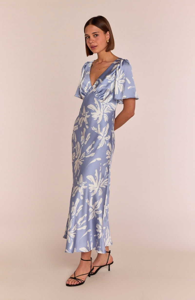 Ellis Dress in Blue Lily Print