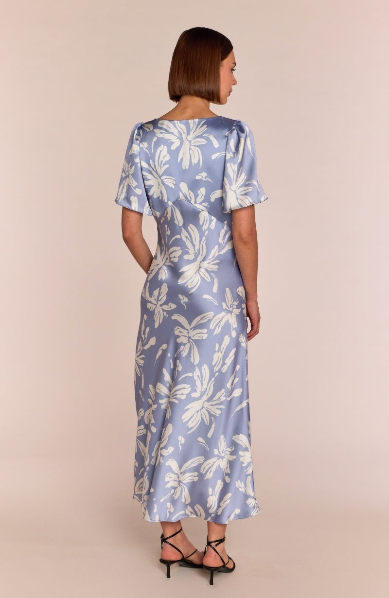 Ellis Dress in Blue Lily Print