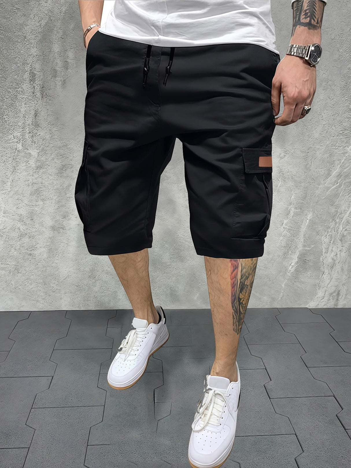 Men's Summer Work Pants Multi-Pocket Polyester Non-Stretch Shorts