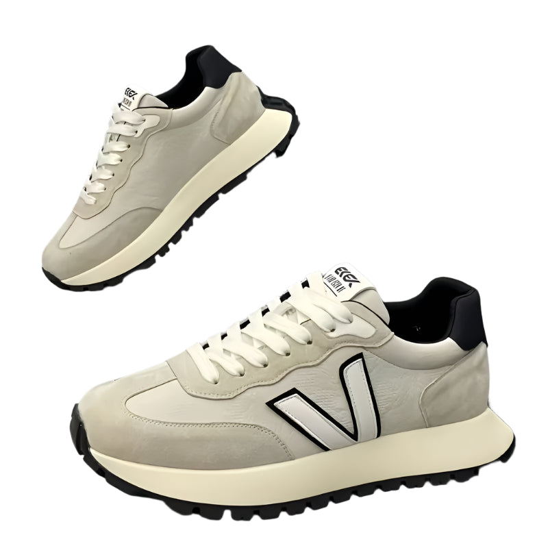 Men'S Casual Sports Shoes - Black with White Laces, Rubber Sole, Low Top, Lace-Up Design