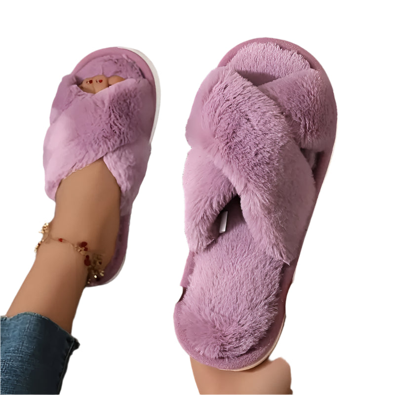 2025 New Fuzzy Cross Lightweight and Warm Slipper