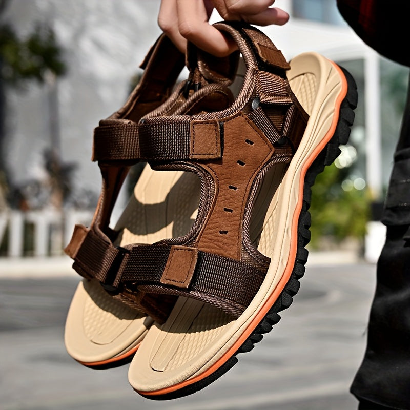 Unisex Adjustable Hook-and-Loop Closure Breathable Fabric Sandals