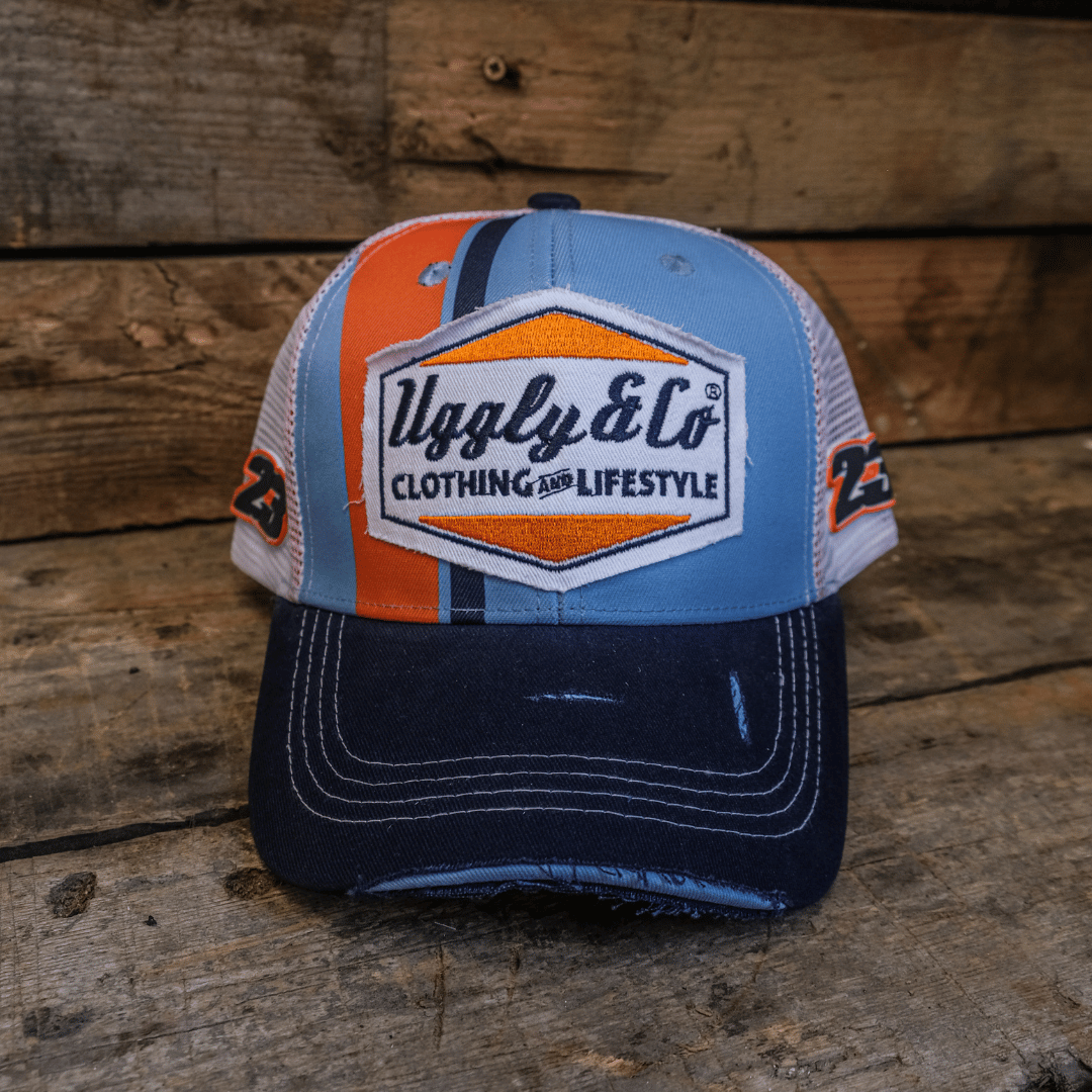 Retro Blue & Orange Diamond Cap