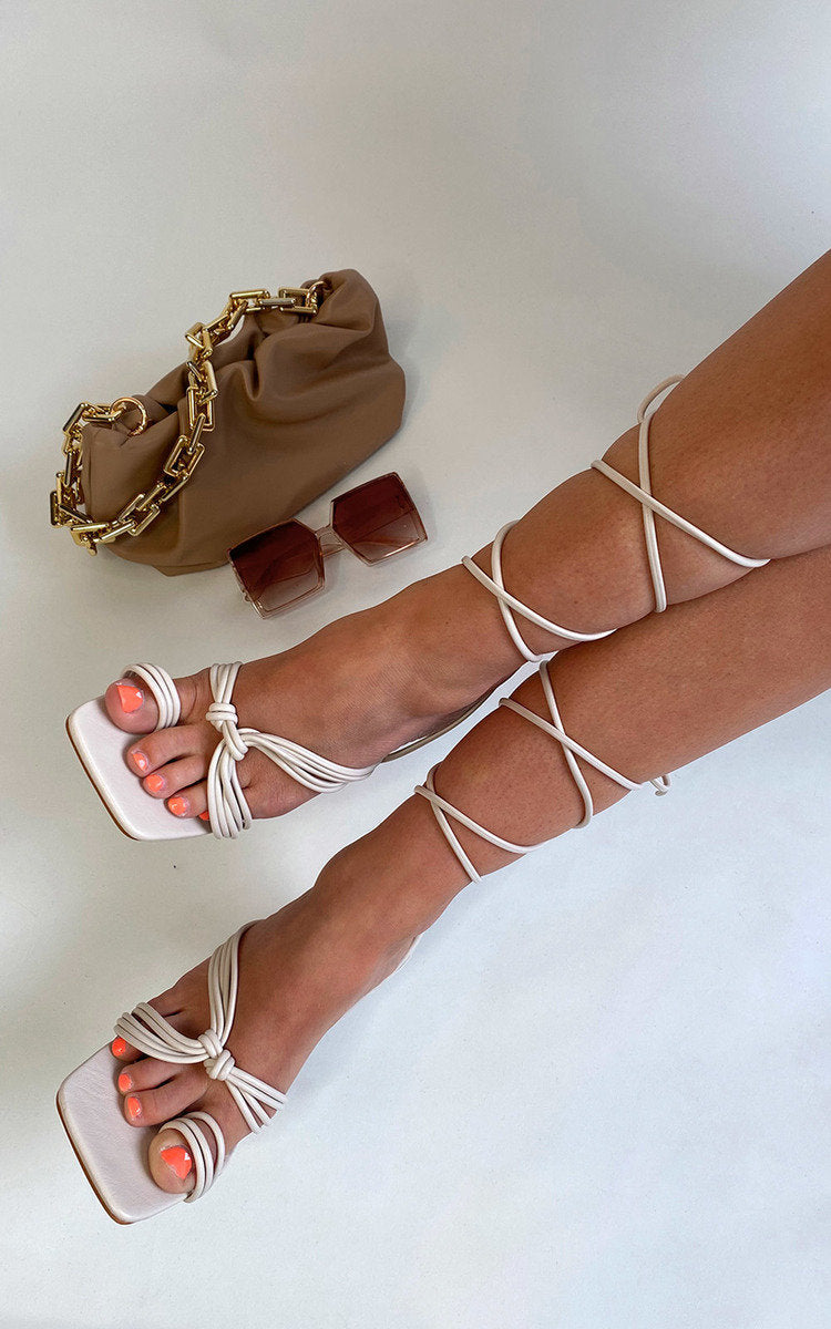 Strappy Lace Up Heels For Women