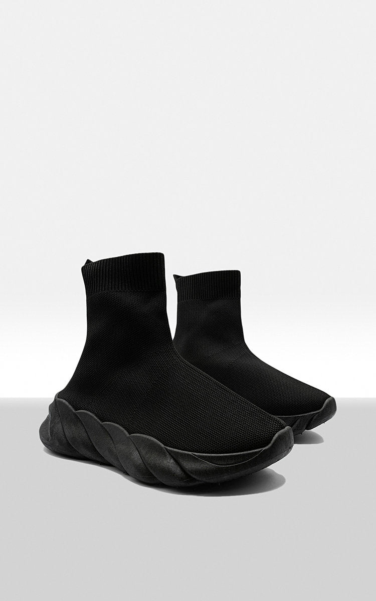 Chunky Sole Knitted Sock Trainers-5