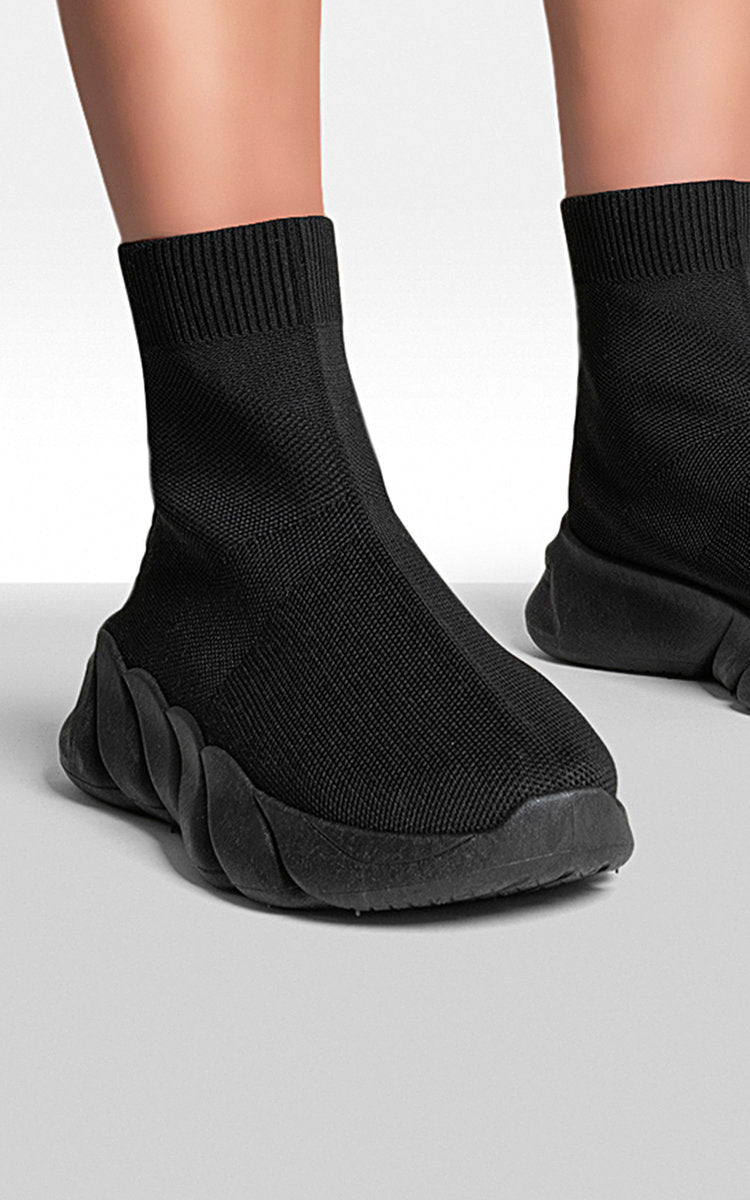 Chunky Sole Knitted Sock Trainers-3