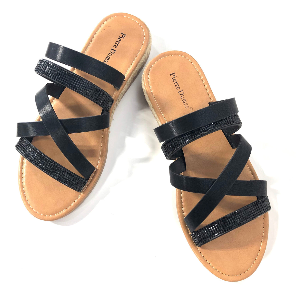 Jojo Black Strappy Sandals Shoes